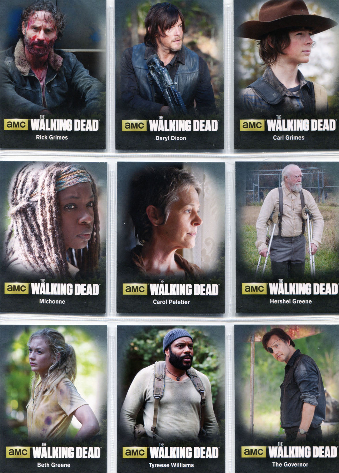Walking Dead Season 4 Part 1 Character Bios Complete 9 Chase Card Set C01 to C09