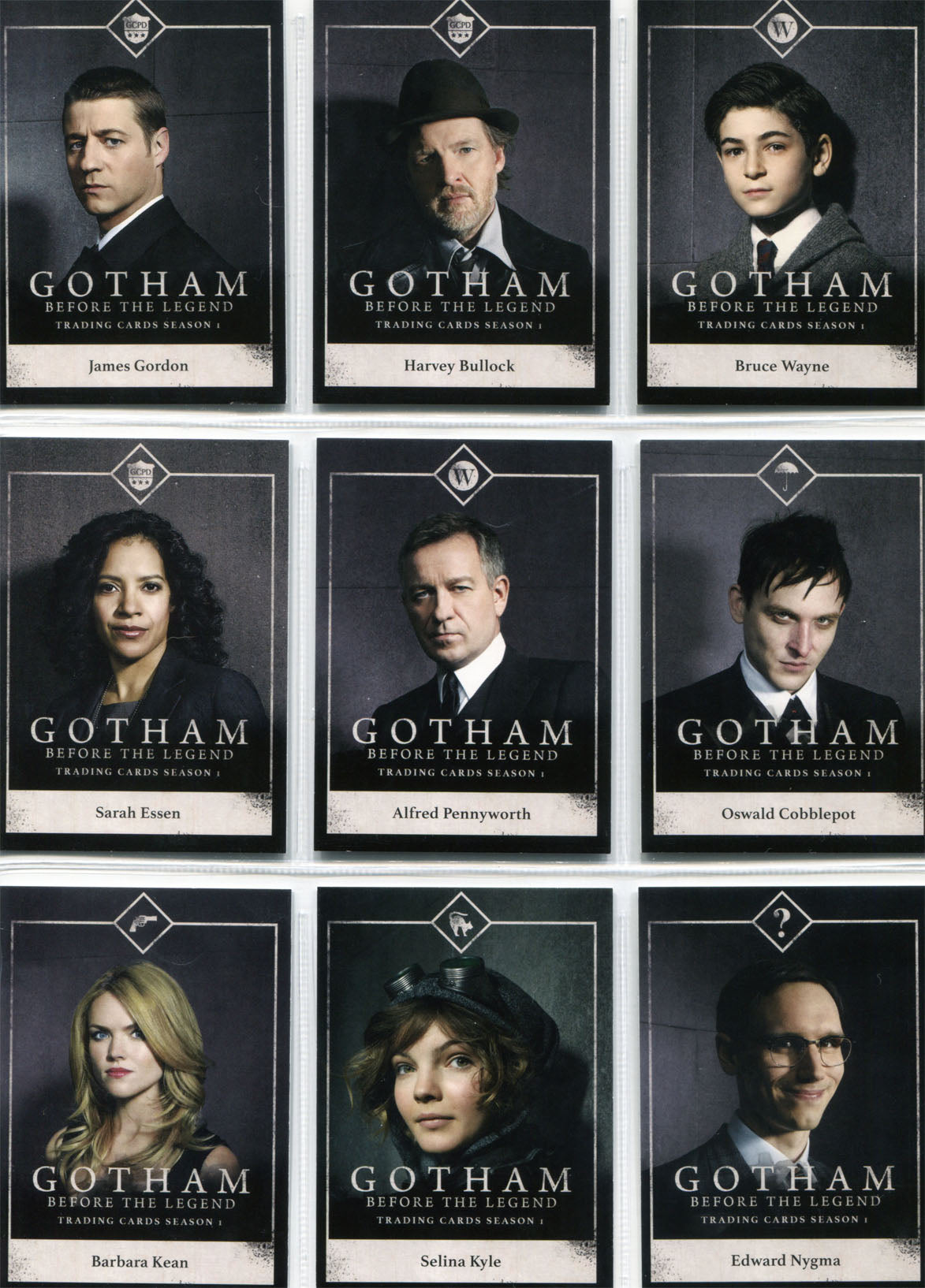Gotham Season 1 Character Bios Complete 15 Chase Card Set C01 to C15