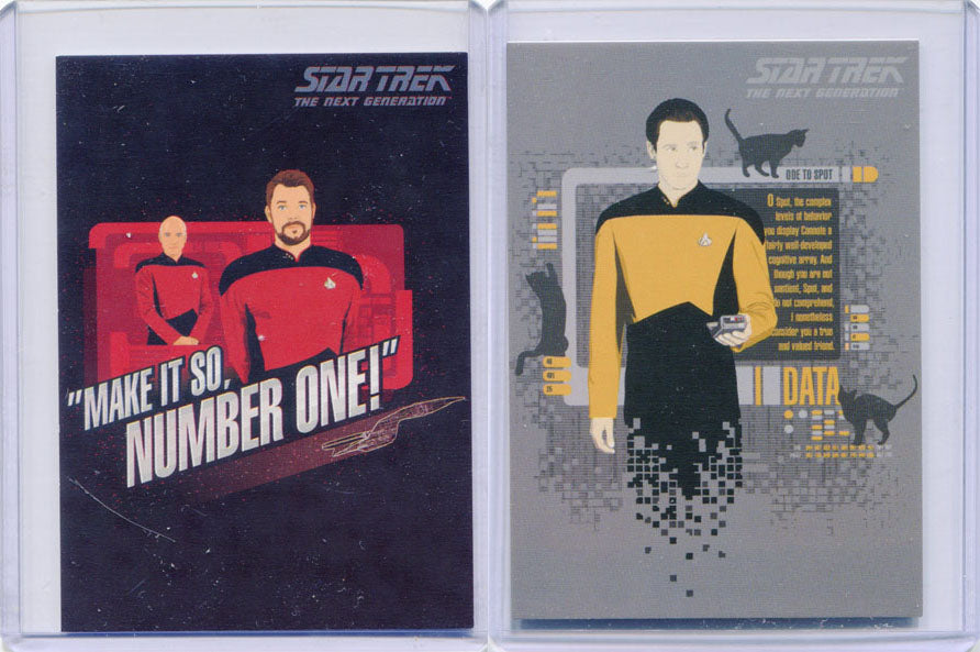 Star Trek TNG Portfolio Prints S1 CT1 & CT3 Case Topper Chase Card Set