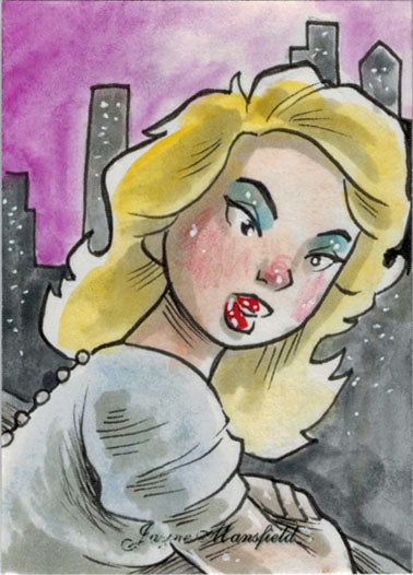 Classic Hollywood Starlets Jayne Mansfield 5finity Sketch Card Kate Carleton