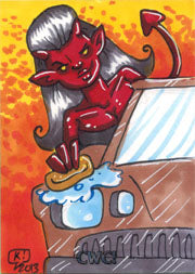 Car Wash Craziness Kate Carleton Sketch Card