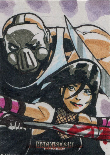 Hack/Slash Bad As Hell 5finity 2019 Sketch Card by Andy Carreon V1