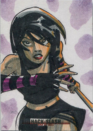 Hack/Slash Bad As Hell 5finity 2019 Sketch Card by Andy Carreon V2