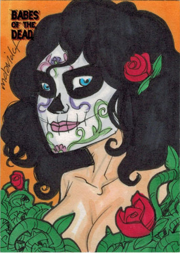 Babes of the Dead 5finity 2014 Sketch Card by Marco D Carrillo