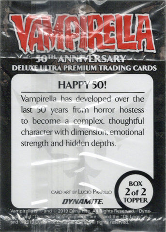 Vampirella 50th Anniversary Deluxe Ultra Premium Factory Sealed Two Card Case Topper Set