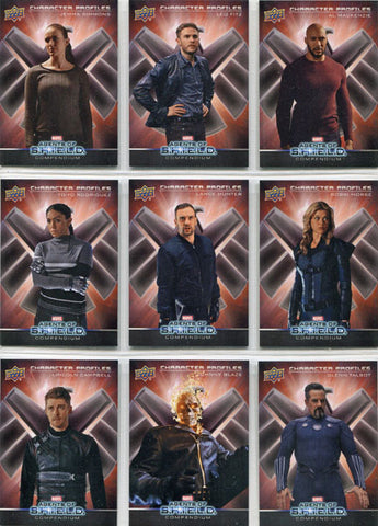 Marvel Agents of SHIELD Compendium Character Profiles Complete 20 Card Chase Set