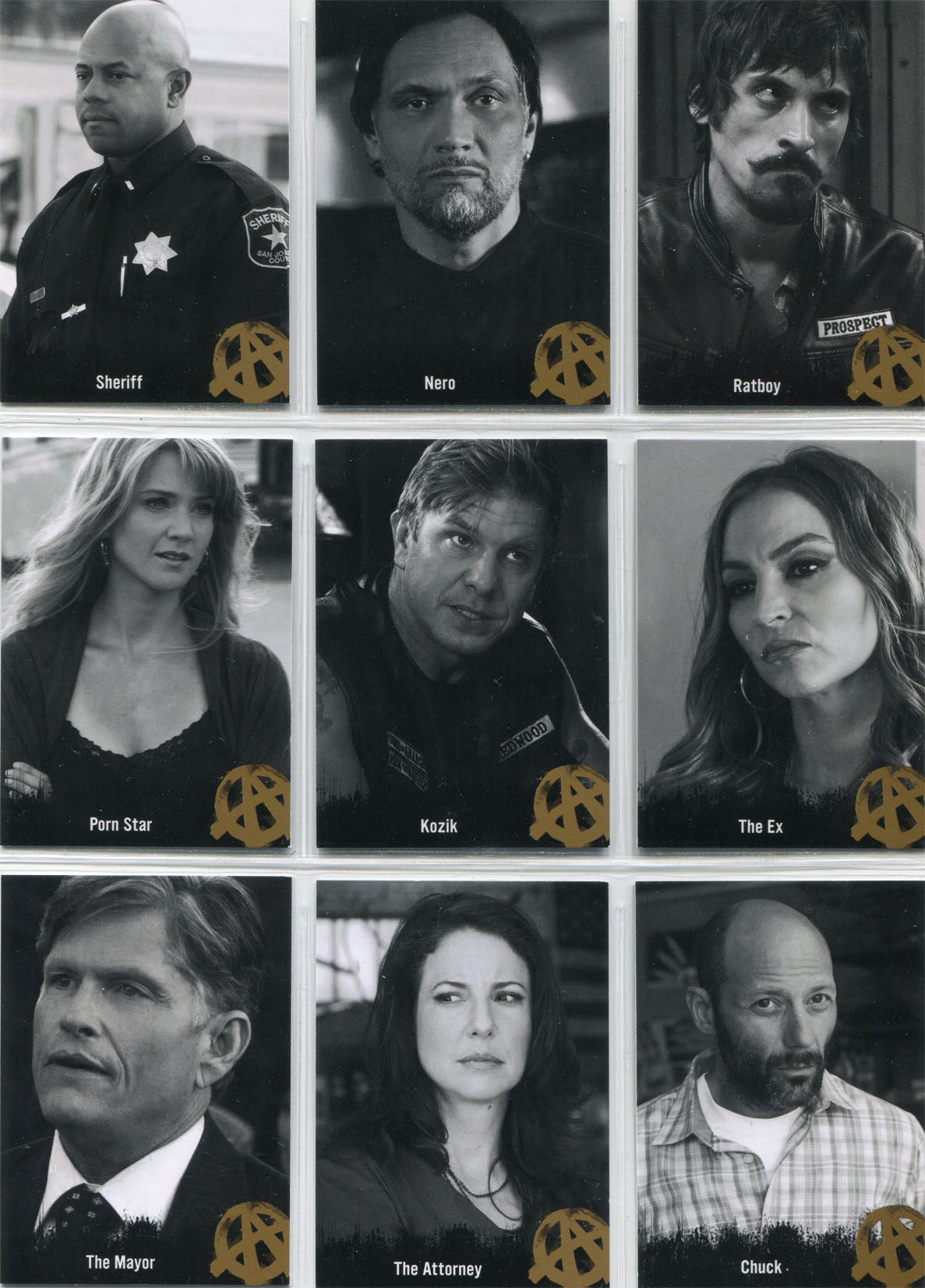 Sons of Anarchy Season 4 & 5 Character Bios Complete 9 Card Chase Set