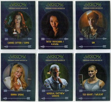 Arrow Season 3 Characters Complete 6 Card Silver Foil Parallel Chase Set C1 - C6