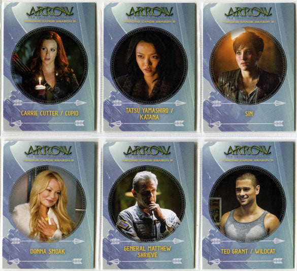 Arrow Season 3 Characters Complete 6 Card Chase Set C1 to C6