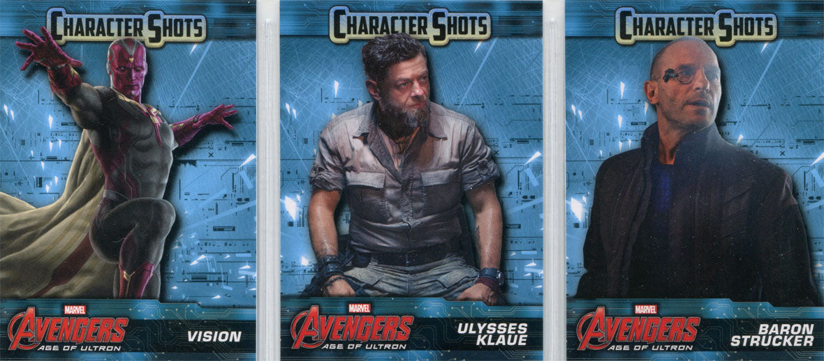 Marvel Avengers Age of Ultron Character Shots Complete 15 Card Chase Set