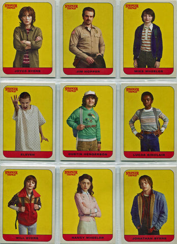 Stranger Things Season 1 Character Stickers Complete 20 Card Set 1 to 20