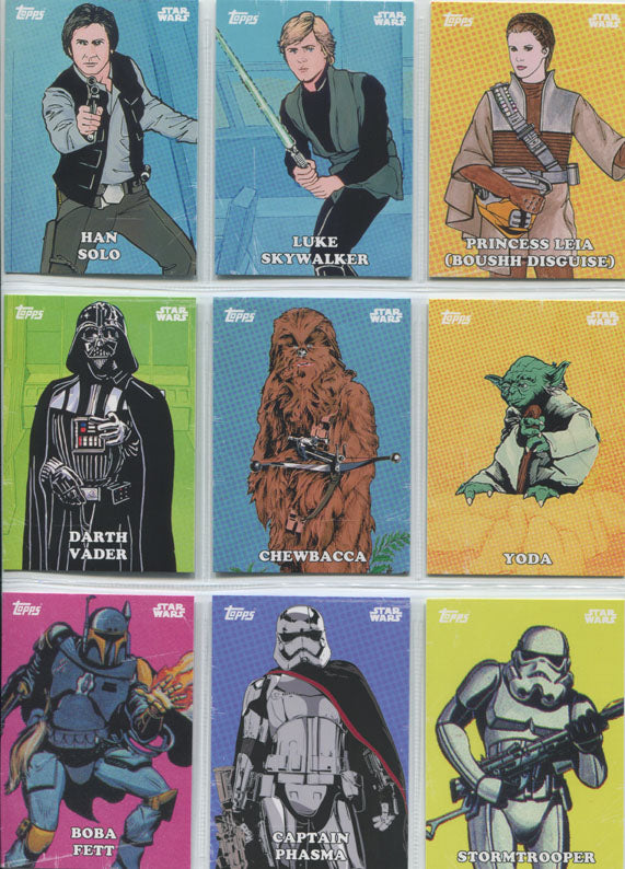 Star Wars Card Trader 2016 Classic Card Art Complete 20 Card Chase Set