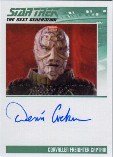 Star Trek TNG Portfolio Prints S2 Autograph Card Dennis Cockrum as Corvallen