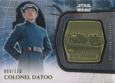 Star Wars the Force Awakens Series 2 Gold Medallion 22 Datoo Chase Card #99/120
