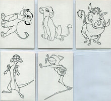 Lion King Series 1 Complete 5 Card Coloring Chase Set C1 thru C5