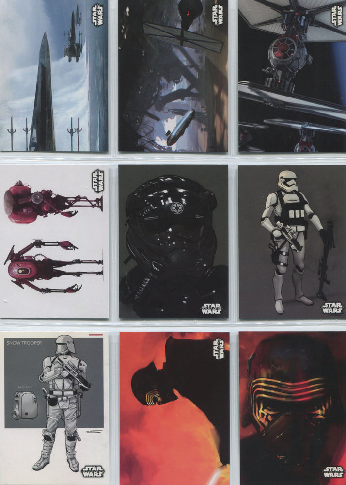 Star Wars the Force Awakens Series 2 Concept Art Complete 9 Card Chase Set