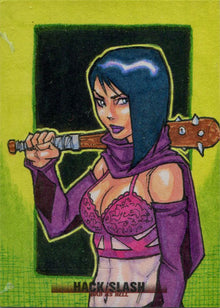 Hack/Slash Bad As Hell 5finity 2019 Sketch Card by Rene Cordova V2