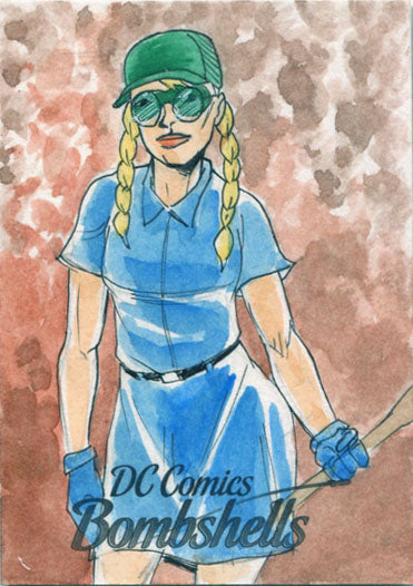 DC Comics Bombshells Sketch Card by Jader Correa of Felicity Smoak