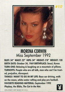 Playboy 1996 September Edition Autograph Card 117 Morena Corwin 0360/2750
