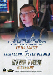 Star Trek Discovery Season 2 Autograph Card Emily Coutts as Lt Keyla Detmer (FB)