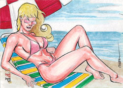 Female Persuasion 3 Sketch Card by Roy Cover of Beach Girl