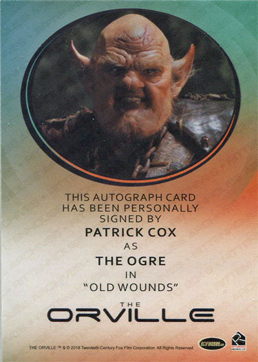 Orville Season 1 Autograph Card Patrick Cox as The Ogre