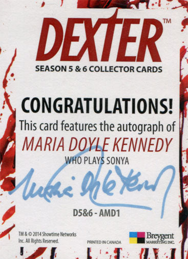 Dexter Season 5 & 6 Autograph Card D5&6-AMD1 Maria Doyle Kennedy as Sonya