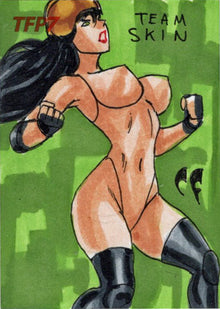 2022 5finity TFP7 Dangerous Derby Dames Sketch Card Chris Foulkes V1