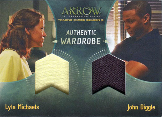 Arrow Season 3 Costume Wardrobe Card DM2 Audrey Marie Anderson & David Ramsey