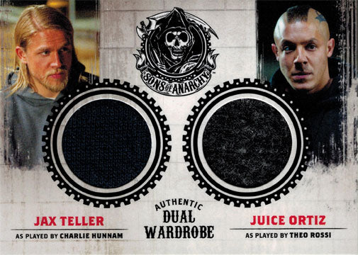 Sons of Anarchy Seasons 1 to 3 DM3 Wardrobe Costume Card Charlie Hunnam & Theo Rossi