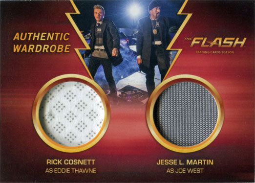 Flash Season 1 DM4 Dual Costume Wardrobe Card Rick Cosnett Jesse L. Martin