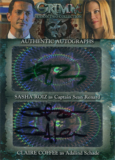 Grimm Season 2 Dual Autograph DSC1 Sasha Roiz and Claire Coffee