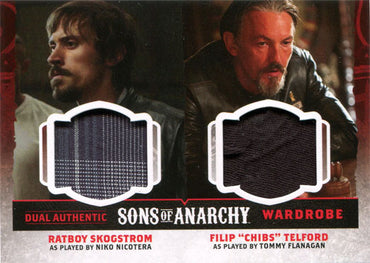 Sons of Anarchy Season 4 & 5 Dual Wardrobe Card DW8 Nicotera and Flanagan