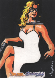 Moonstone Domino Lady & The Spider Sketch Card by Hayden Davis v4
