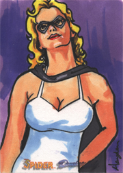 Moonstone Domino Lady & The Spider Sketch Card by Hayden Davis v5