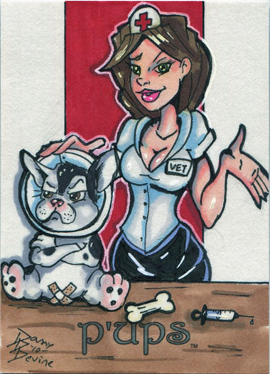 DH 2017 5finity Pups Pups: Pin-ups & Puppies Sketch Card by Danny Devine