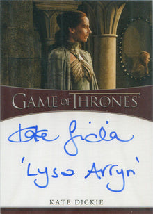 Game of Thrones Complete Series Autograph Inscription Card Kate Dickie as Lysa Arryn