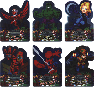 Marvel Super Hero Squad Foil Die-Cut Complete 6 Card Chase Set