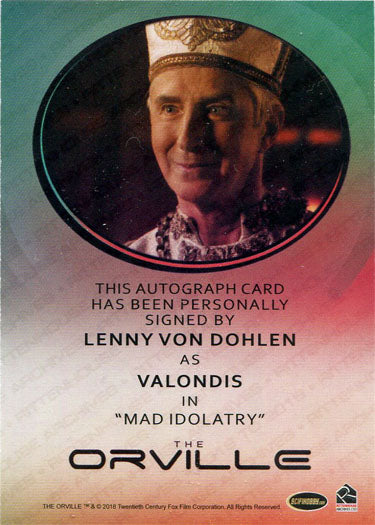 Orville Season 1 Autograph Card Lenny Von Dohlen as Valondis