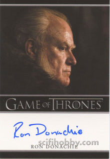 Game of Thrones Season Three Autograph Card Ron Donachie as Ser Rodrik Cassel