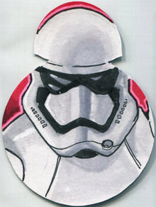 Star Wars Last Jedi Sketch Card (BB-8 Shaped) of Stormtrooper by Andy Duggan