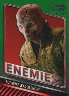 Star Wars Skywalker Saga Enemies Green Parallel Chase Card E-9 Snoke 67/99