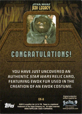 Topps 2013 Star Wars Return Of The Jedi Relic Card ER-8 Ewok Fur
