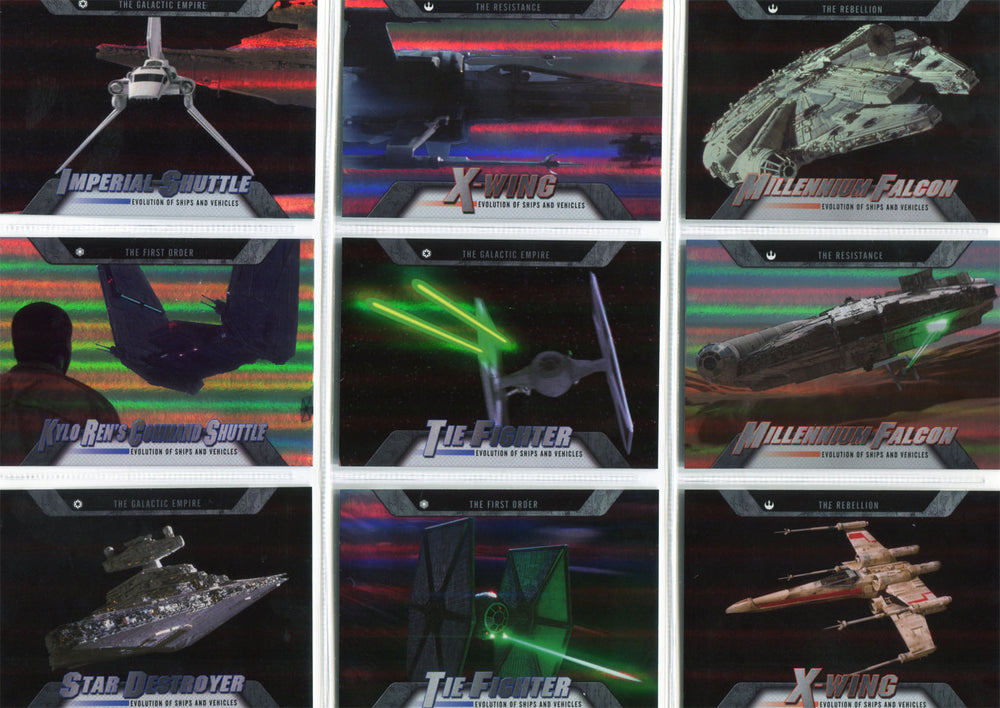 Star Wars Evolution 2016 Evolution of Vehicles & Ships Complete 18 Chase Set