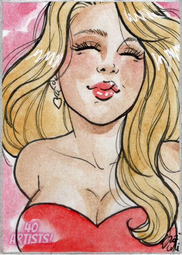 5finity 2022 40 Artists! Sketch Card Elfie Lebouleux