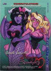 Succubus Sweethearts 5finity 2020 Sketch Card by Elfie Lebouleux