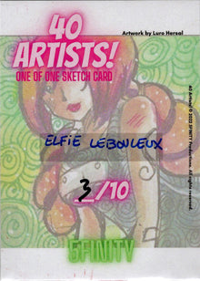 5finity 2022 40 Artists! Sketch Card Elfie Lebouleux