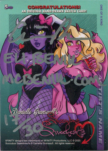 Succubus Sweethearts 5finity 2020 Sketch Card by Eli Benik V2