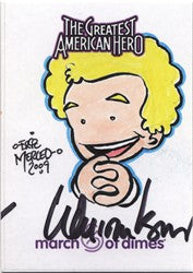 Greatest American Hero Eric Merced Sketch & William Katt Autograph Card Var 1