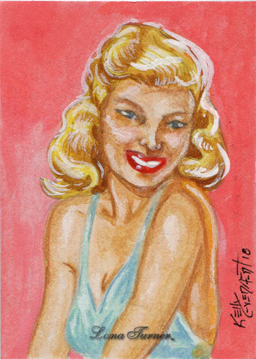 Classic Hollywood Starlets 5finity Lana Turner Sketch Card by Kelly Everaert